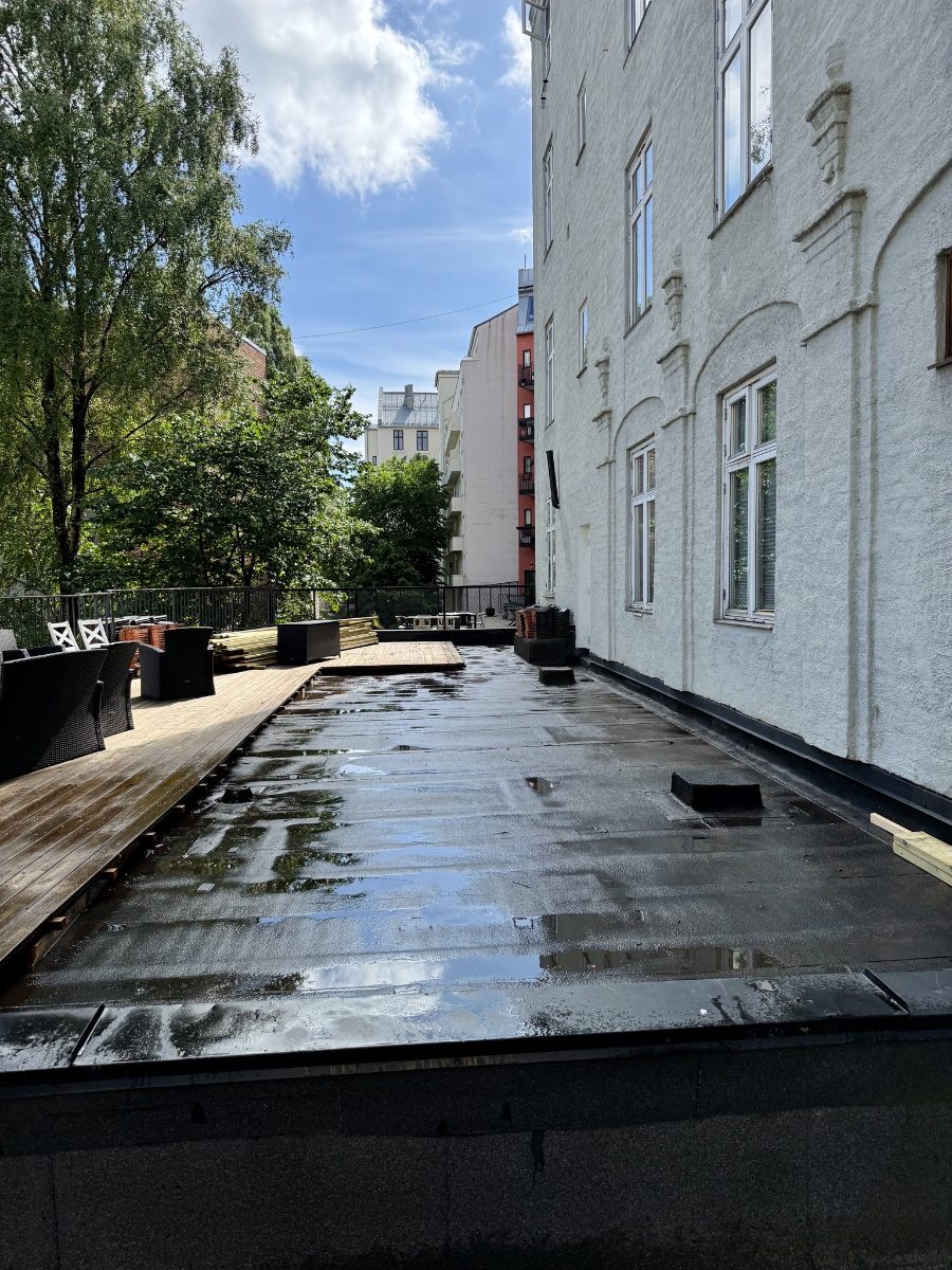 Ny takterrasse under oppbygging